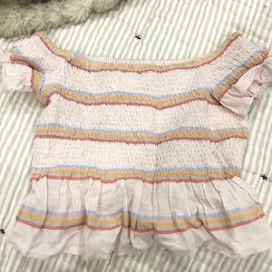 NWT american eagle striped off the shoulder top